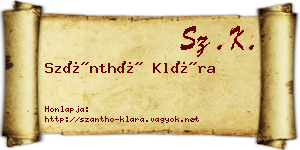 Szánthó Klára névjegykártya