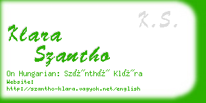 klara szantho business card